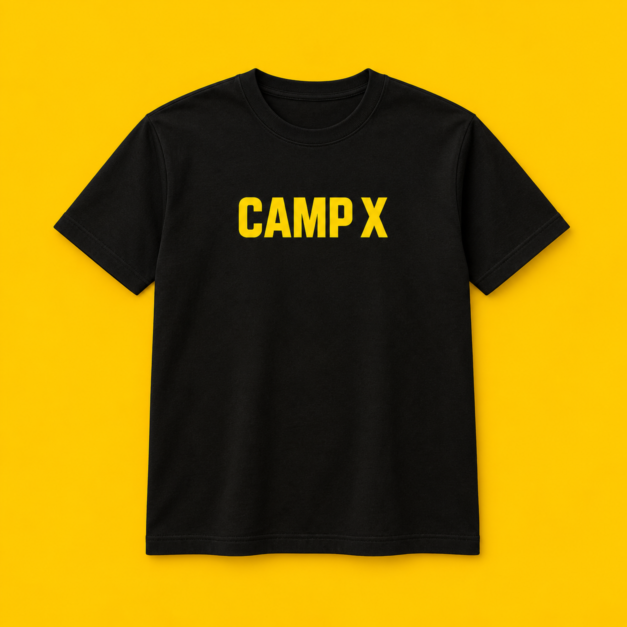 Camp X yellow print tee