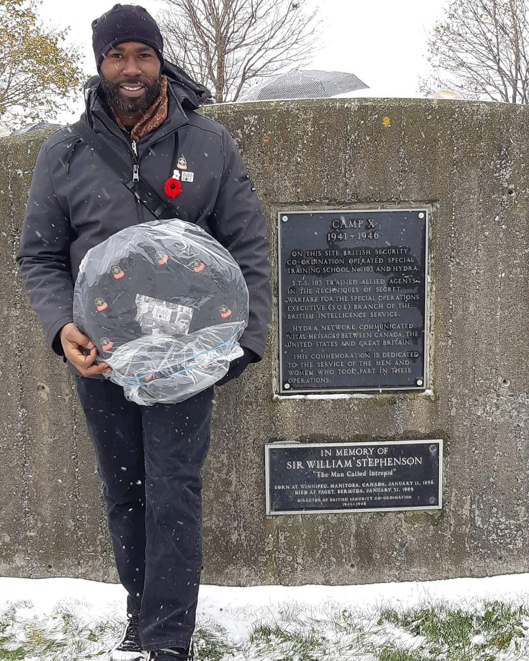 Remembrance at the Camp X memorial