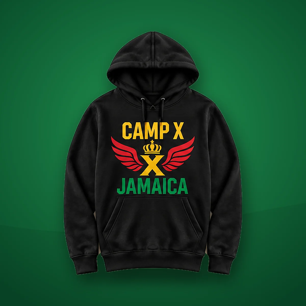 Camp X Jamaica green print hoodie