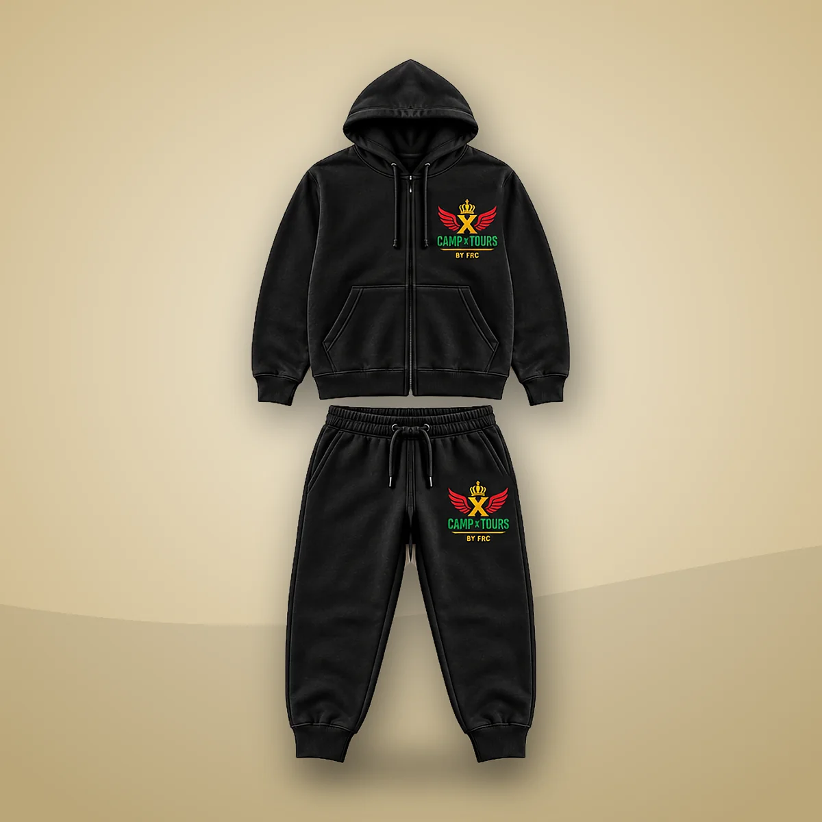 Camp X tracksuit, zip-up hoodie and joggers set