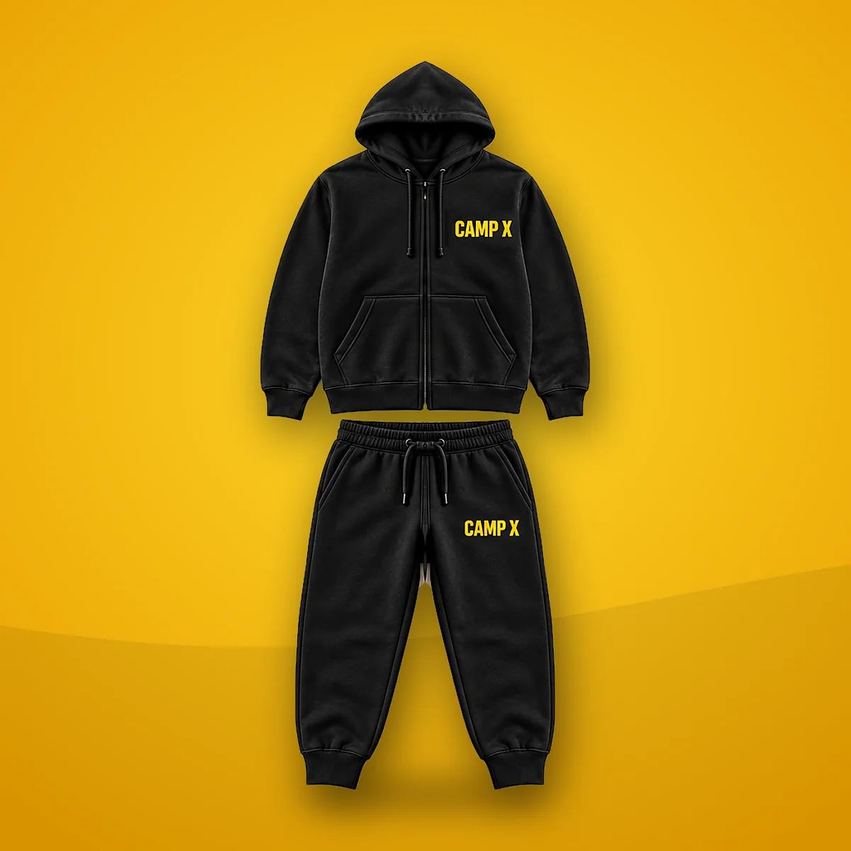 Camp X Yellow Print Cotton Tracksuit